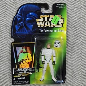 1996 Star Wars POTF Luke Skywalker Stormtrooper Disguise Freeze Frame Green Card